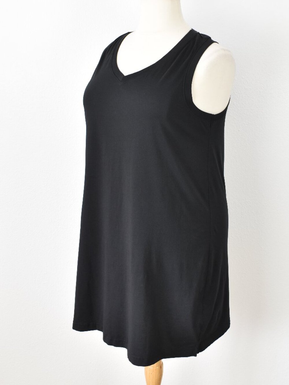 Pact Organic Cotton Softspun A-Line Tank Dress Black - XL - Picture 2 of 6